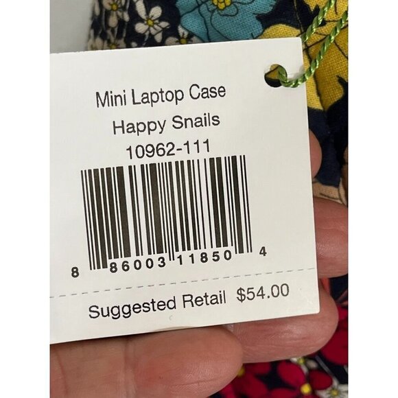 Vera Bradley Bag Women Mini Laptop Case Red Floral Travel Snails Boho 80s Retro - Picture 3 of 14